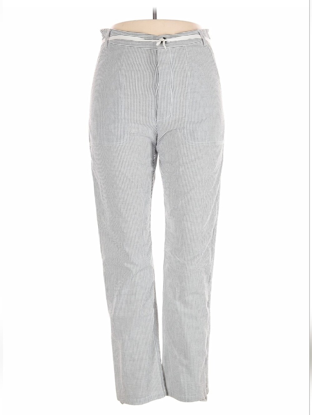 Rachel Comey Cotton Pinestripe Pants With Pockets Gray White Size 8